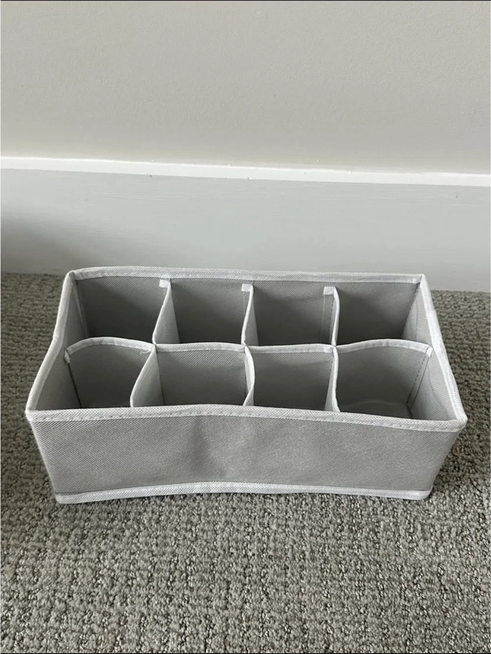 Amazon Gray Fabric Drawer Organizer Set with Multiple Compartments